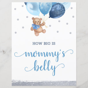 Teddy Bear Guess How Big Is Mommy's Belly Sign