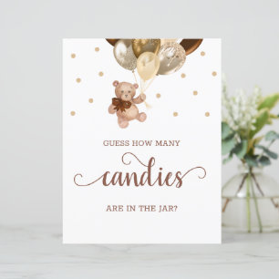 Teddy Bear Guess How Many Candies Sign Baby Shower