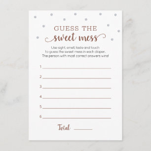 Teddy Bear Guess the Sweet Mess Game Card