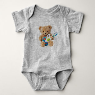 Teddy Bear Guitar Baby Bodysuit