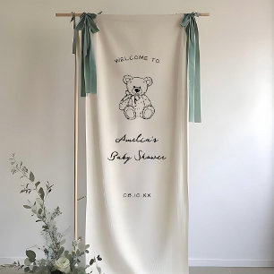 Teddy Bear hand drawn baby shower Banner