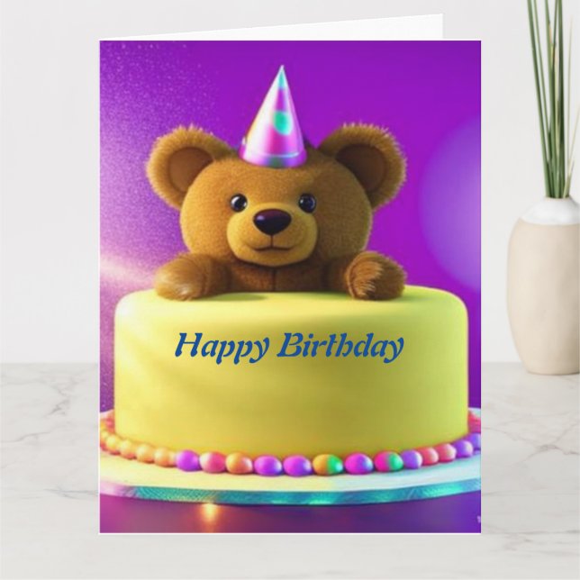 Teddy Bear  Happy Birthday  Card (Front)