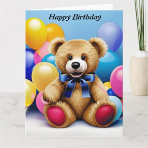 Teddy Bear Happy Birthday Card