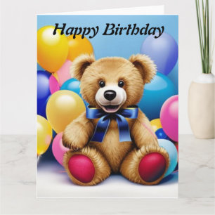 Teddy Bear Happy Birthday Card