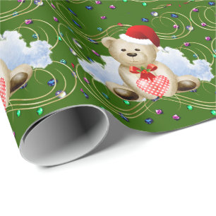 Teddy Bear & Heart Wrapping Paper