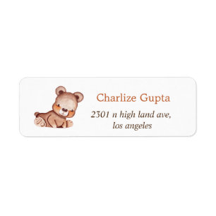 Teddy Bear Honey Bee  Label
