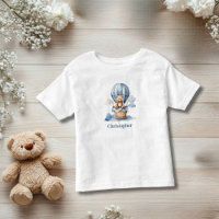 Teddy Bear Hot Air Balloon Blue Boy Personalized