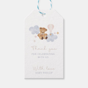 Teddy Bear & Hot Air Balloon, thank you  Gift Tags