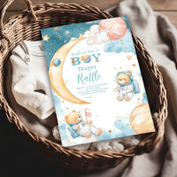 Teddy Bear Houston We Have A Boy Diapper Raffle