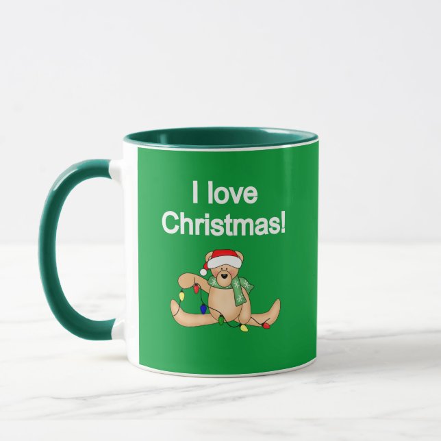 Teddy Bear I Love Christmas Tshirts and Gifts Mug (Left)