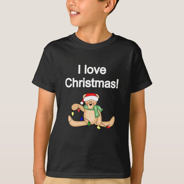Teddy Bear I Love Tshirts et cadeaux de Noël (Devant)