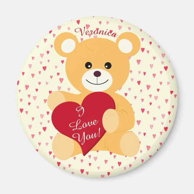 Teddy Bear "I Love You!" Magnet (Front)