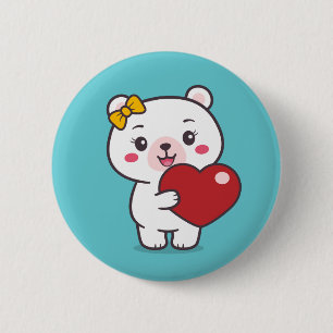 Teddy Bear Illustration 2 Inch Round Button