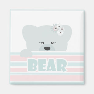 Teddy bear illustration kids childish print magnet