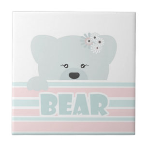 Teddy bear illustration kids childish print tile