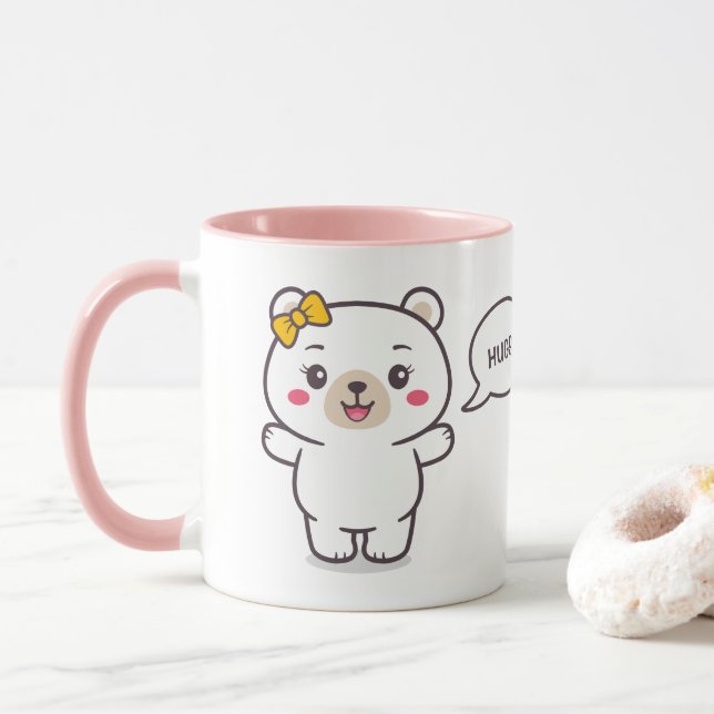Teddy Bear Illustration Mug (With Donut)