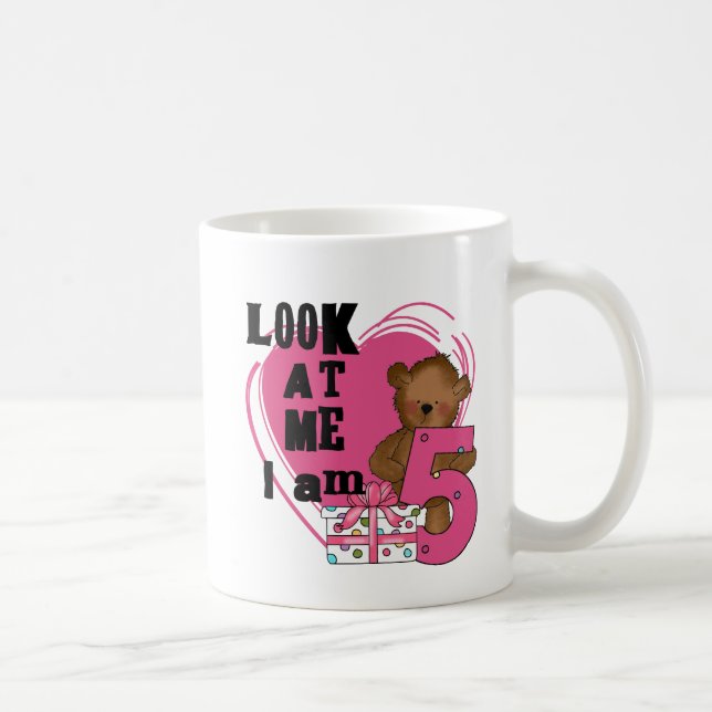 Teddy Bear I'm 5 Birthday T-shirts and Gifts Coffee Mug (Right)