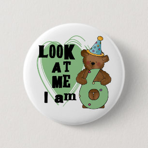 Teddy Bear I'm 6 Birthday T-shirts and Gifts 2 Inch Round Button