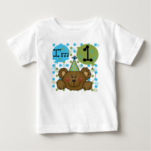 Teddy Bear I'm One First Birthday Baby T-Shirt