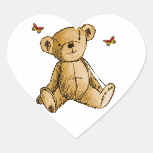 Teddy Bear image for Heart-Stickers Heart Sticker