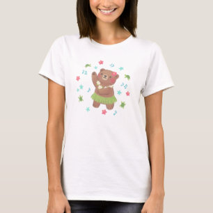 Teddy Bear in Hawaii Illustration T-Shirt