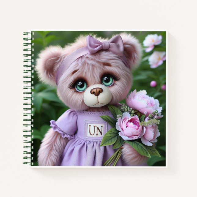 Teddy Bear in Lilac Dress   Notebook (Front)