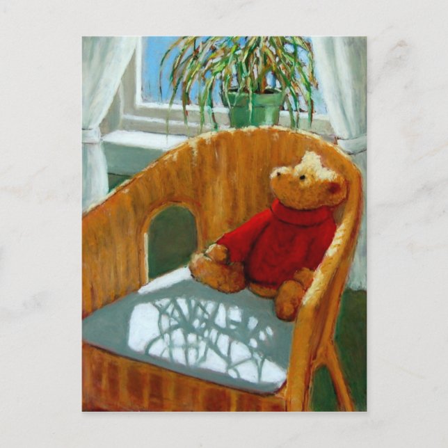 TEDDY BEAR IN PASTEL: ART POSTCARD (Front)
