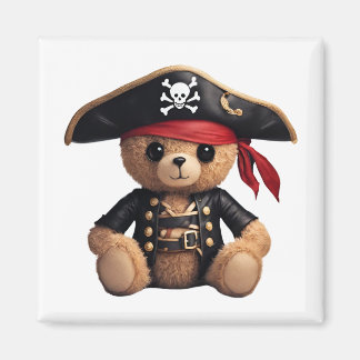 Teddy bear in pirate disguise magnet