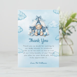 Teddy Bear In Tent Baby Shower Thank You Card