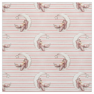 Teddy Bear in the Moon Fabric
