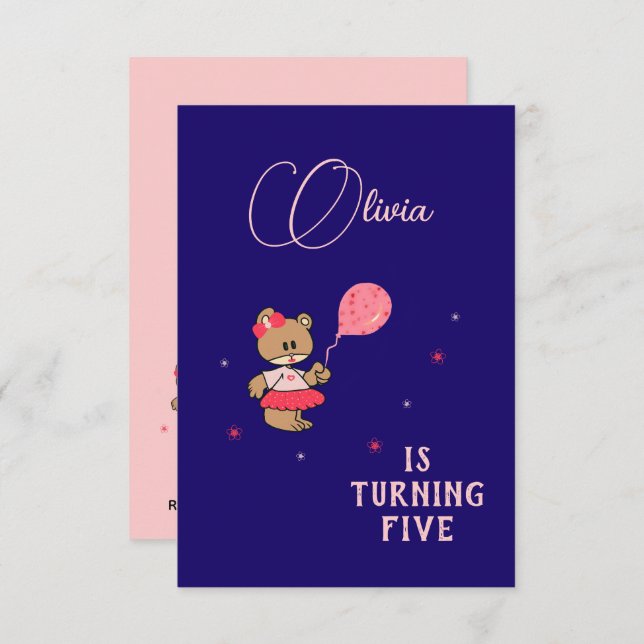 Teddy bear invitation (Front/Back)