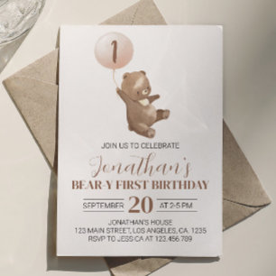Teddy Bear Invitation pour le premier anniversaire