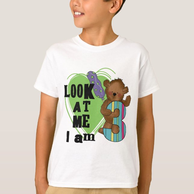 Teddy Bear Je suis 3 Tshirts et cadeaux d'annivers (Devant)