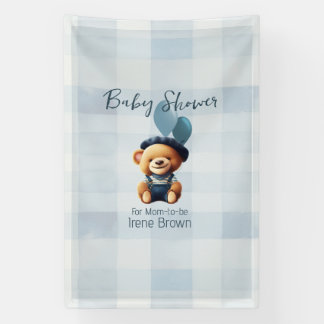 Teddy Bear Jean Baby shower Bannière bleue