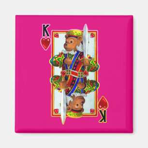 Teddy Bear King of Hearts Magnet