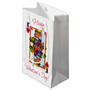 Teddy Bear King of Hearts Small Gift Bag