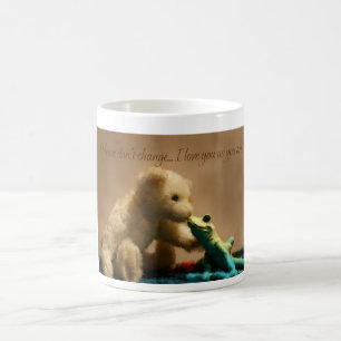 Teddy Bear Kissing Frog Mug, Never Change Coffee Mug