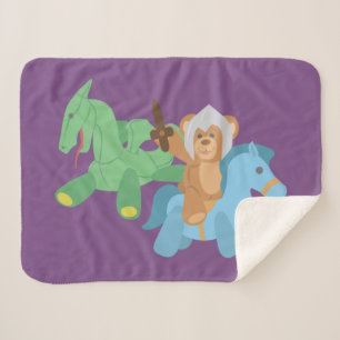 Teddy Bear Knight Sherpa Blanket