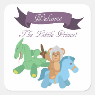 Teddy Bear Knight Square Sticker