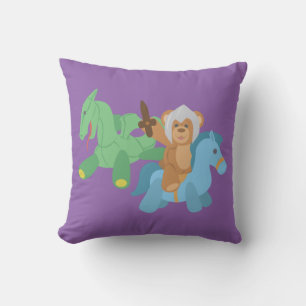 Teddy Bear Knight Throw Pillow