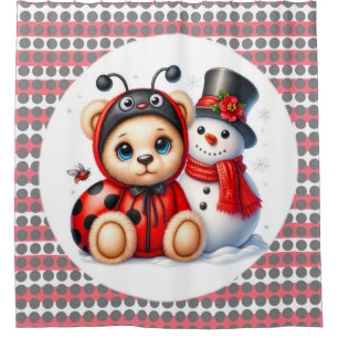 Teddy Bear Ladybug with Snowman Baby Shower Gift