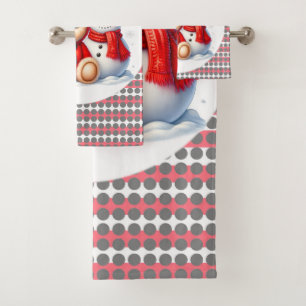 Teddy Bear Ladybug with Snowman Baby Shower Gift Bath Towel Set