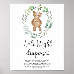 Teddy Bear \ Late night diapers game Poster