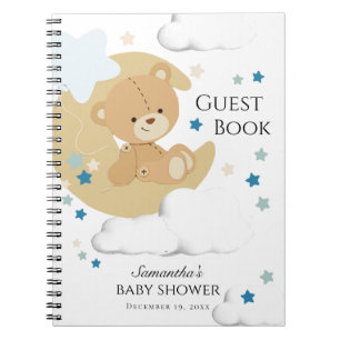 Teddy Bear Love Baby Boy Shower   Guest Book