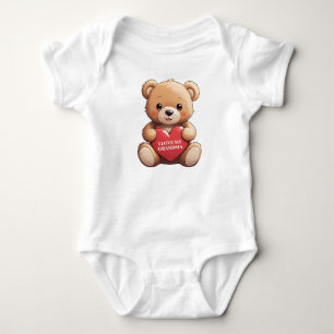 Teddy Bear Love Grandma Grandpa Auntie Baby Bodysuit