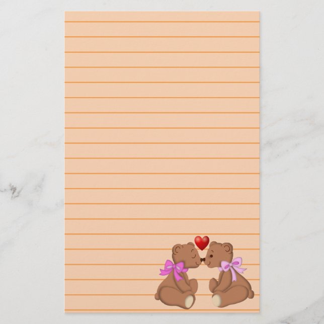 Teddy Bear Love Stationery (Front)