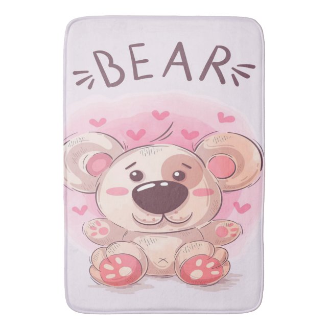 Teddy Bear Lovers | Gift For Kids Bath Mat (Front Vertical)