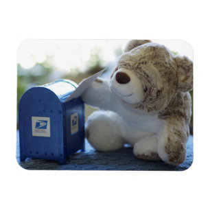 Teddy Bear Mails a Letter 2 Flexible Magnet