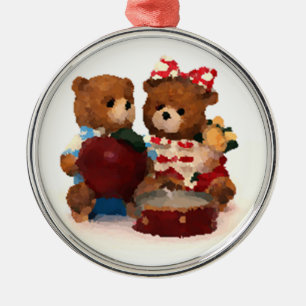 Teddy bear metal ornament
