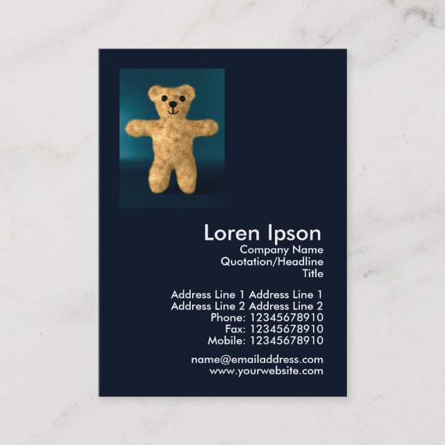 Teddy Bear Mini Photo Business Card (Front)